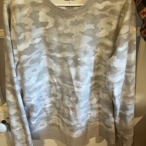 tek gear Women's Camouflage Crewneck Sweatshirt - Beige & Light Gray